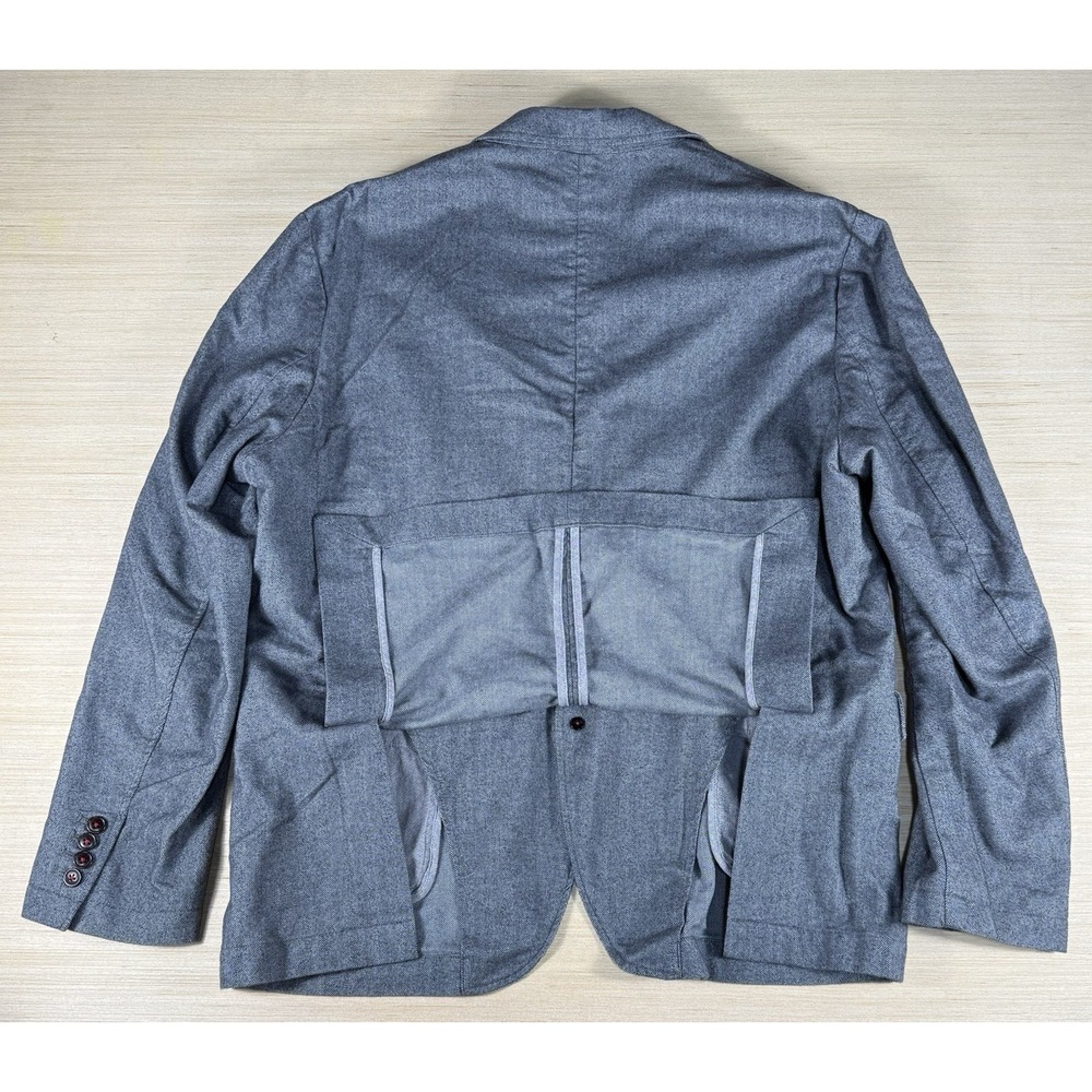 UNTUCKit Blazer Suit Jacket Blazer Double‎ Vented Men's 46R Herringbone Gray - Picture 3 of 5